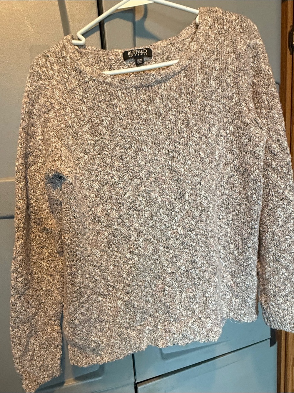 Buffalo David Bitton Women's Marled Taupe Crewneck Sweater